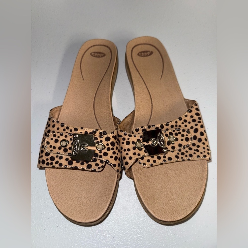 Dr. Scholls Leopard Print Slide On Sandals Size 9.5